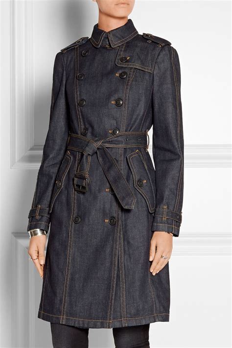 burberry brit blue polyester elastic belt coat|net a porter burberry jacket.